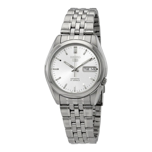 Seiko Mens SNK355K Automatic Silver Dial Watch Stainless Steel Bracelet