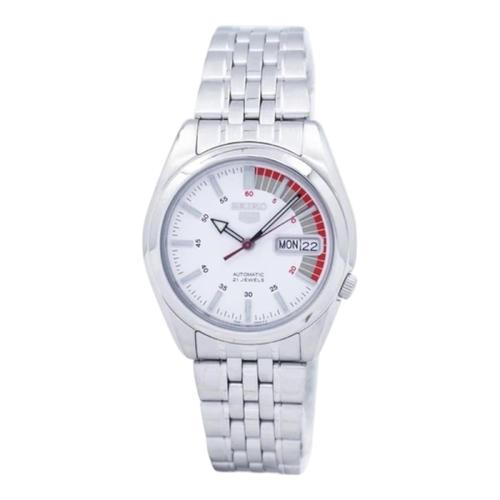Seiko 5 SNK369K1 Automatic White Dial Stainless Steel Men’s Watch with Day Date