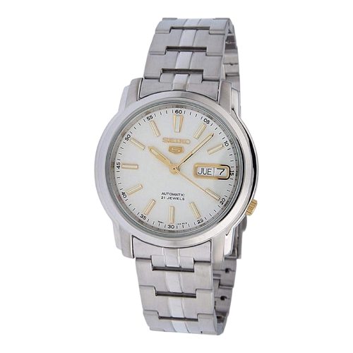 Seiko SNKL77K1 Men’s Automatic Silver Dial Stainless Steel Watch Day Date 36mm