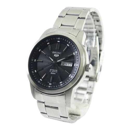 Seiko SNKM87K1 Men’s Automatic Watch Black Dial 21 Jewels 43mm 50M Stainless