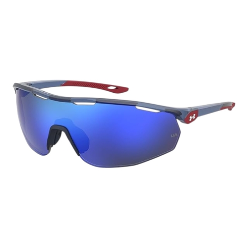 Under Armour UA0003G/S Men&#39;s Asian Fit Sunglasses Blue Frame Mirror Lens 99mm
