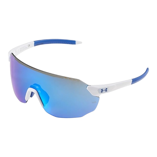 Under Armour UA Halftime WWK/W1 Unisex Sunglasses White Frame Blue Lens 99mm