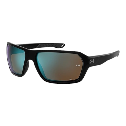 Under Armour UA Recon 807 Men’s Sunglasses Black Frame Blue Mirror Lens 64mm
