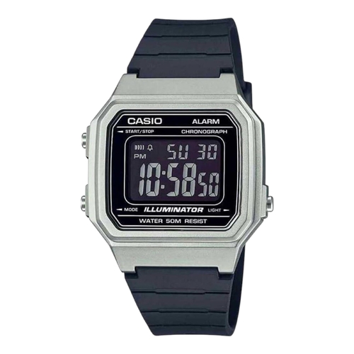 Casio W-217HM-7BV Digital Black Silver Resin LED Light Unisex Quartz Watch