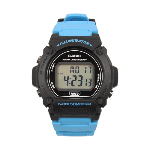 Casio Men's Classic Black and Blue Digital Watch - W-219H-2A2VDF
