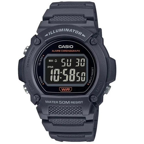 Casio W-219H-8B Dark Grey Reverse LCD 50m Unisex Digital Casual Watch