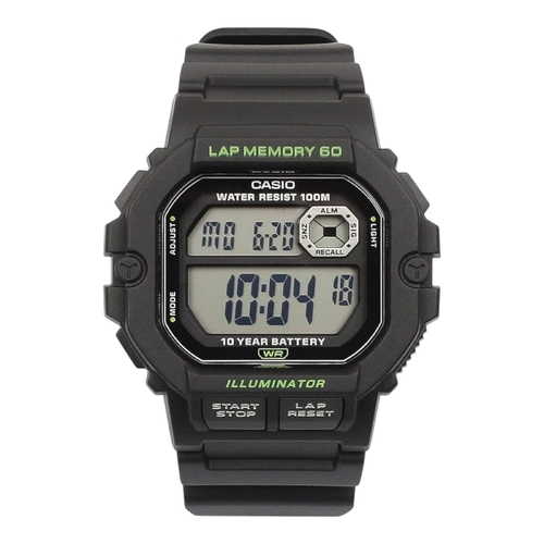 Casio WS-1400H-1AV Men’s 60-Lap Digital Sports Watch Black Resin 100M LED Light
