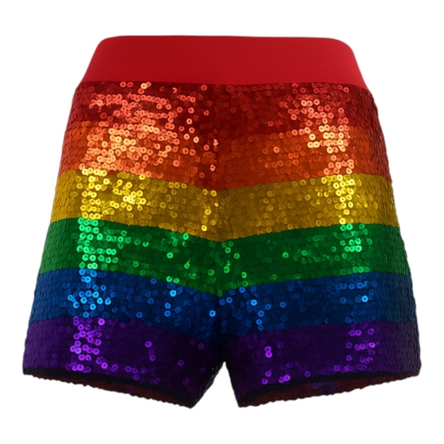 Unisex Rainbow Sequin Shorts One Size LGBTQ+ Pride Mardi Gras Festival Rave