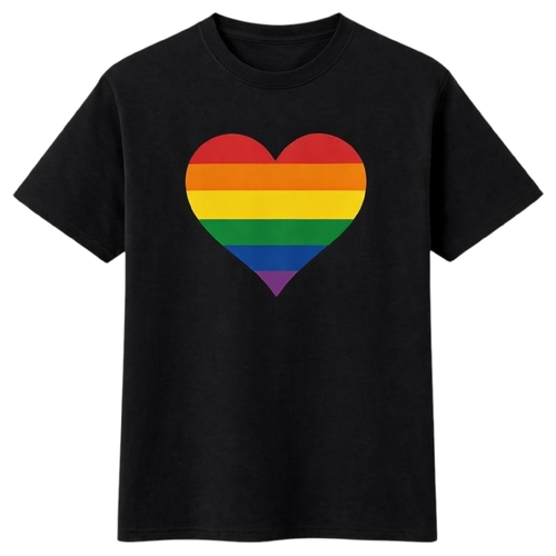 Unisex Rainbow Pride T-Shirt Top Black LGBTQ+ Gay Mardi Gras Festival Tee