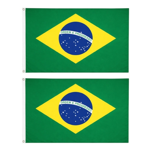 2 x Brazil Flag Large 90 x 150 cm National Pride Wear Proudly Events Home Garden