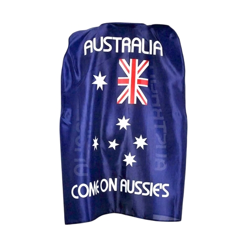 1 X Australian Flag Cape Aussie Australia Day Open Wrap Costume 100cm