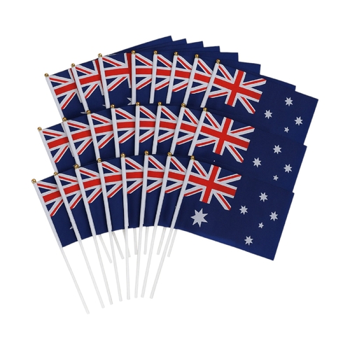 24 x Australian Handheld Signal Flag 14x21cm Australia Day Parade Pride Aussie