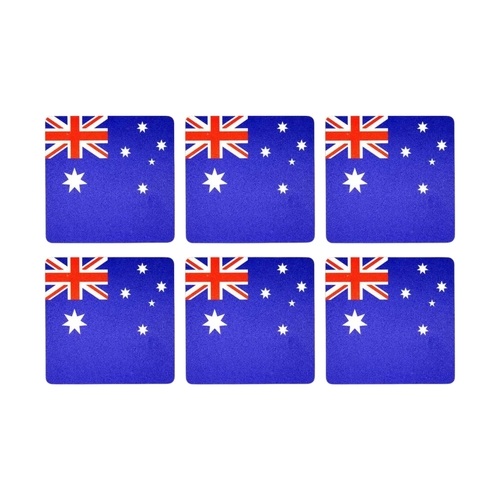 6 x Australia Flag Coasters Placemat Table Drinks Wine Beer Holder Souvenir