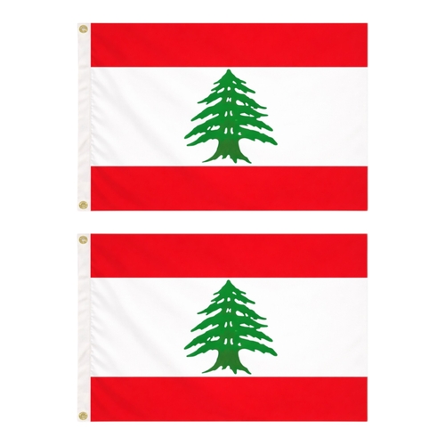 2 x Lebanon Flag Large 90 x 150 cm Lebanese National Pride Wear Proudly Events