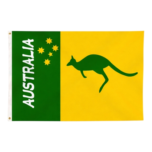 Australia Green Gold Kangaroo Flag Large 90 x 150 cm Aussie Pride Sports Event