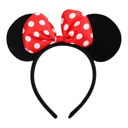 Mouse Ears Headband Red Bow Costume Fancy Dress Accessory for Kids Party