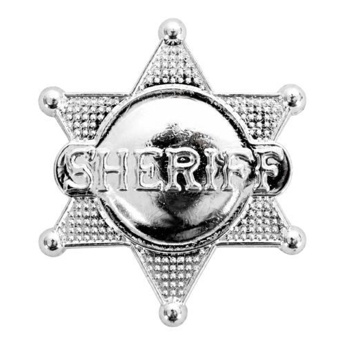 Sheriff Badge Costume Accessory Silver Western Cowboy Fancy Dress Party Prop