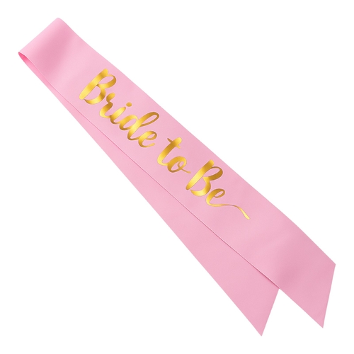 Bride to Be Sash Pink Gold Lettering Hen Party Bridal Shower Wedding