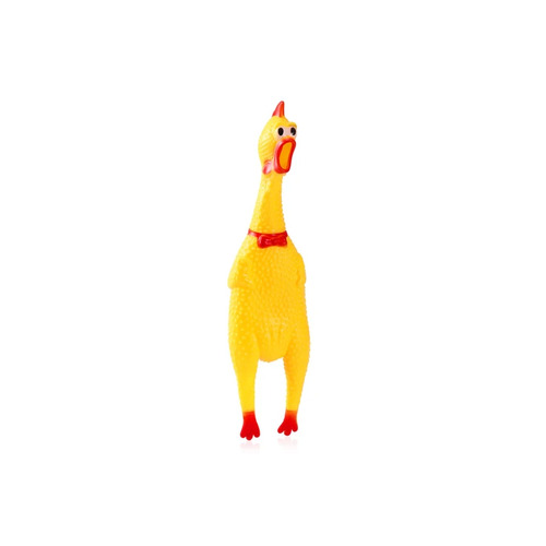 Funny Squeezing Sound Chicken Shrilling Toy Prank Funny Pet Chew Rubber Bite