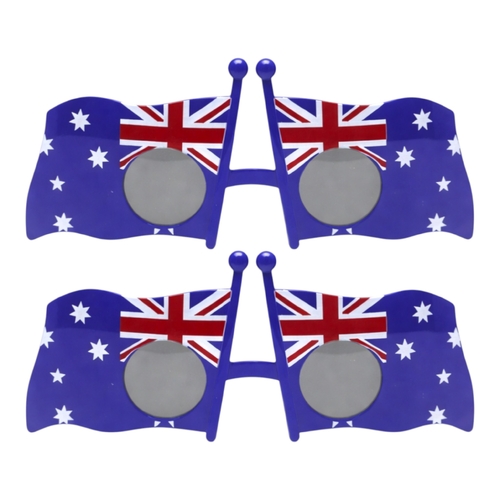 2x Australia Flag Novelty Glasses Unisex Party Festival Costume Accessory Aussie