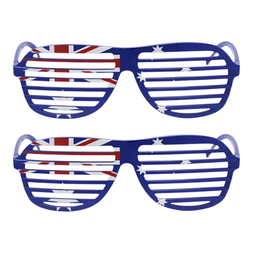 2 x Australia Flag Novelty Glasses Party Festival Costume Shutter Shades