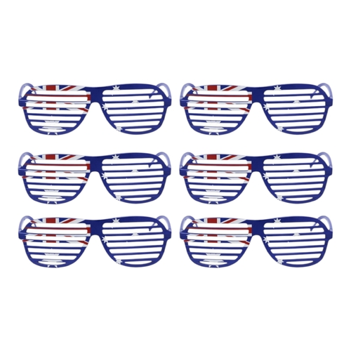 6 x Australia Flag Novelty Glasses Party Festival Costume Shutter Shades
