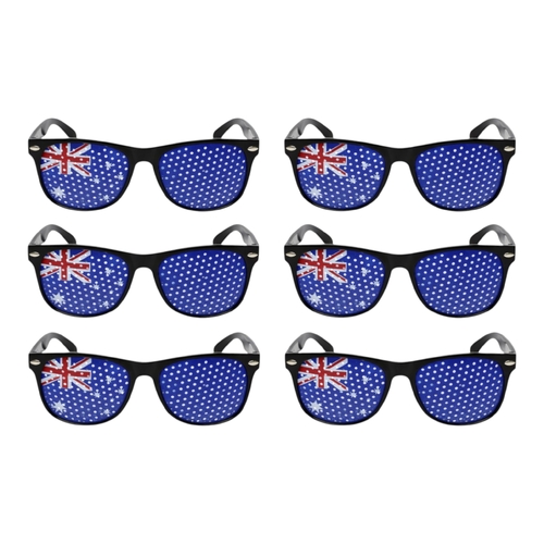 6 x Australia Flag Glasses Novelty Party Glasses Aussie Day Costume