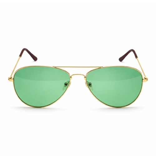 Green Lens Aviator Sunglasses Unisex Retro Metal Frame Party Outdoor Festival