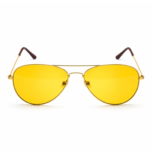 Yellow Lens Aviator Sunglasses Unisex Retro Metal Frame Party Outdoor Festival