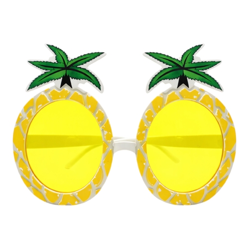 Pineapple Novelty Sunglasses Yellow Lens Tropical Party Costume Glasses