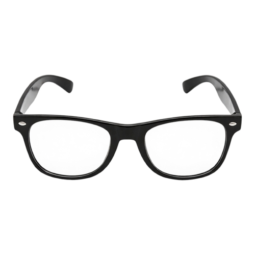 Black Frame Clear Lens Glasses Retro Nerd Geek Costume Party