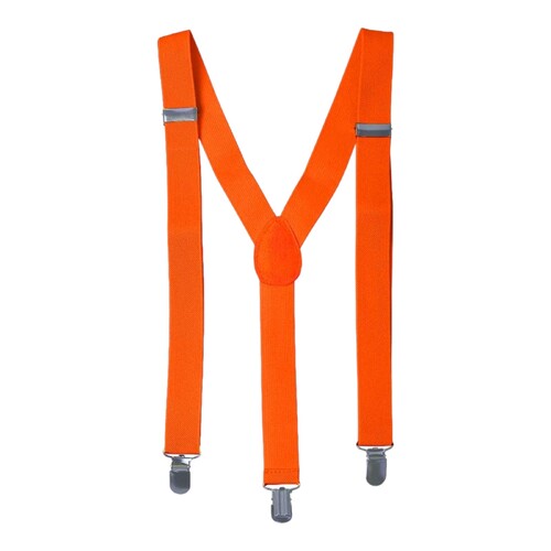Orange Unisex Suspenders Braces Elastic Strong Clip On Adjustable Formal Wedding Party