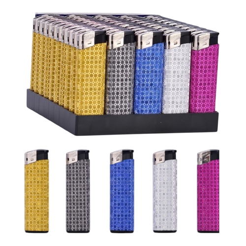 Box of 50 Boom Honeycomb Click Refillable Gas Lighters Assorted Colours