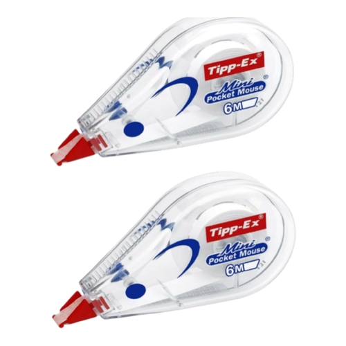 2x Tipp-Ex Mini Pocket Mouse Correction Roller Tape 5mm x 6m White Out School