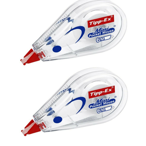 2x Tipp-Ex Mini Pocket Mouse Correction Roller Tape 5mm x 6m White Out School