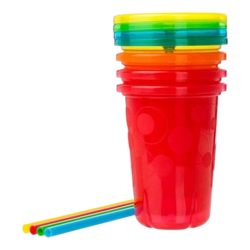The First Years Take &amp; Toss Straw Sippers 4pk Leak Resistant Cups for Toddlers