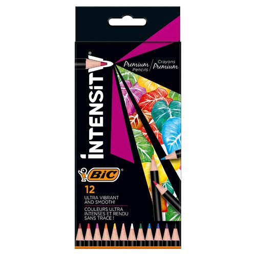 BIC Intensity Premium Colouring Pencil - Pack of 12 Fashion Assorted Wood Colour Pencils
