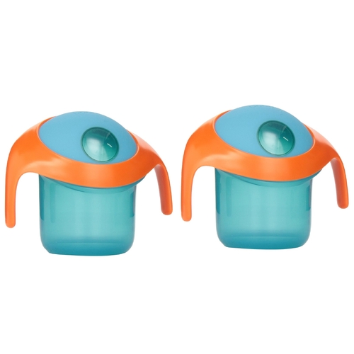 2 x Boon Nosh Baby Snack Container 175ml Spill Proof Handles Travel Cup
