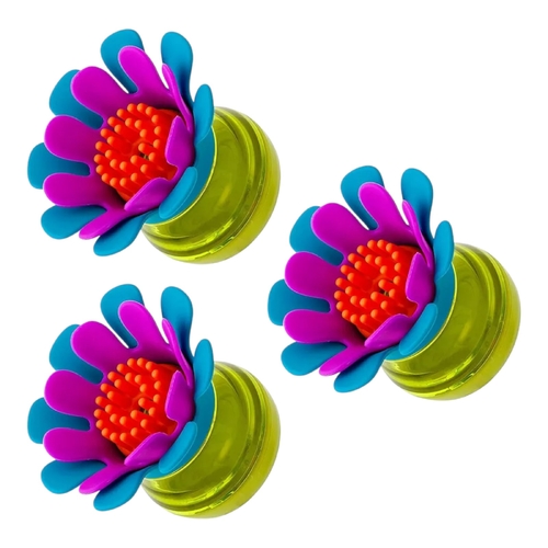 3 x Boon Forb Mini Dish Brush Blue Silicone Soft Bristles Nonstick Safe Grip