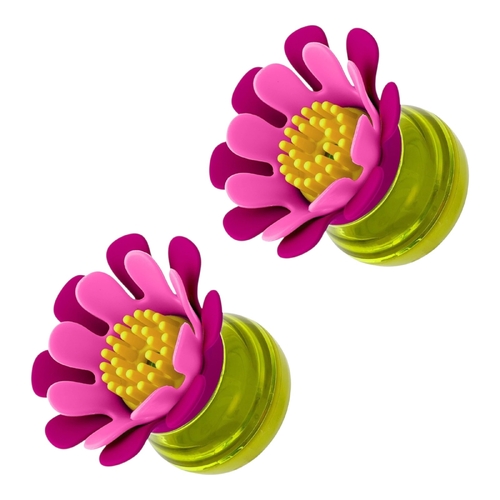 2 x Boon Forb Mini Dish Brush Pink Silicone Soft Bristles Nonstick Safe Grip