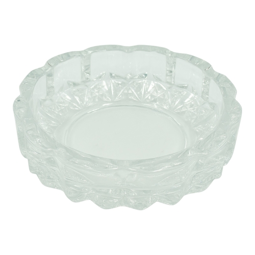 12cm Clear Glass Ashtray Round Crystal Look Cigarette Holder Outdoor/Indoor
