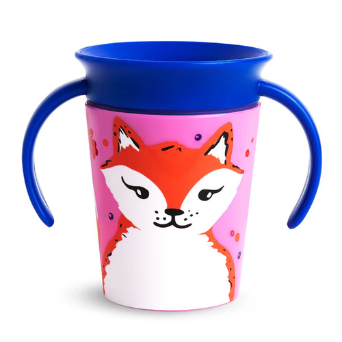 Munchkin 177ml Miracle 360° Wild Love Trainer Drink Cup Baby/Toddler 6m+ - Fox Design