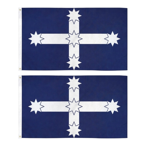 2 x Large Eureka Stockade Flags Aussie Pride Southern Cross Banners 90 x 180 cm