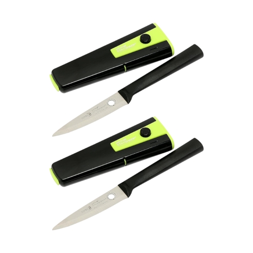 2 x Wiltshire Staysharp Steel Paring Knife (9 cm) + Self Sharpening System WI-41160