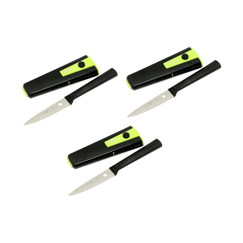 3 x Wiltshire Staysharp Steel Paring Knife (9 cm) + Self Sharpening System WI-41160