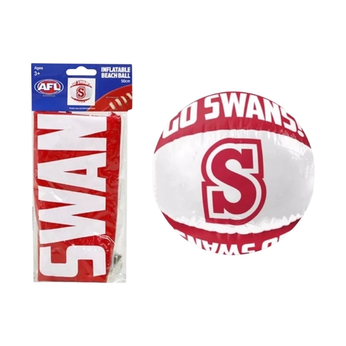 Official AFL Sydney Swans Inflatable Beach Ball Pool Toy Birthday Gift 50cm