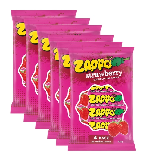 Zappo Sour Strawberry Flavoured Chews - 24 Pack (624g)