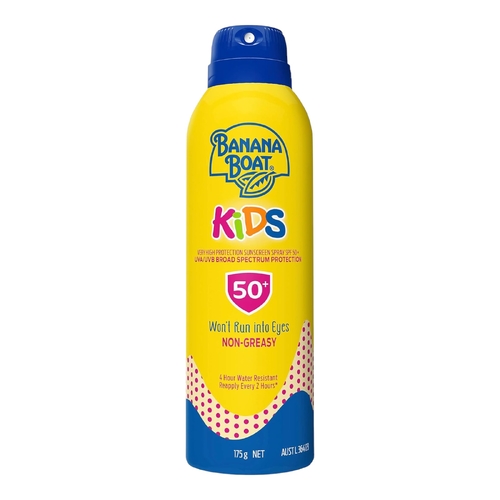 Banana Boat Kids SPF 50 Spray 175g Gentle Fragrance Free 4Hr Water Resistant