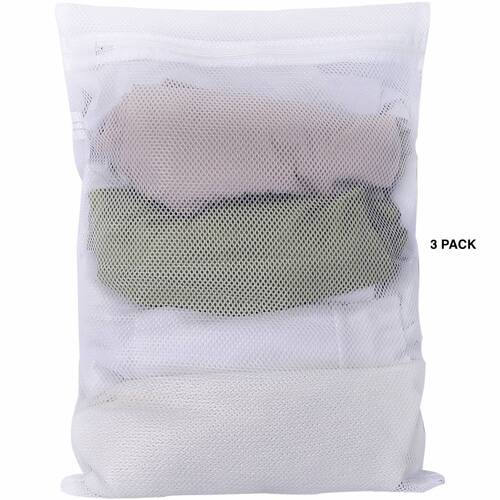 3 Pack Laundry Mesh Bag 42 x53cm ZIPPED Delicate Washing Easy Lingerie Bra Clothes Wash