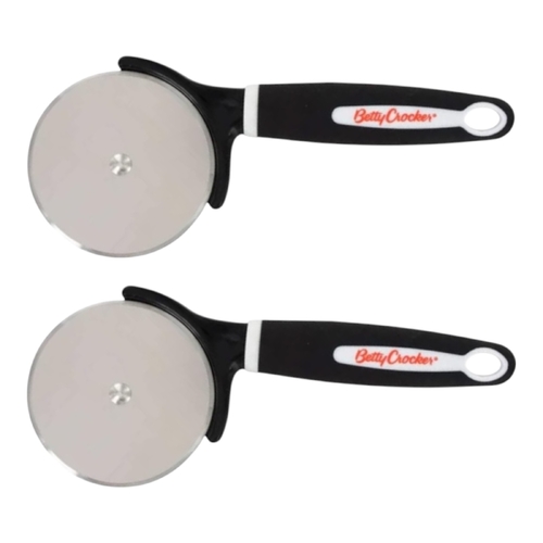 2 x Betty Crocker Pizza Cutter 24x9cm Stainless Steel Blade Soft Grip Handle